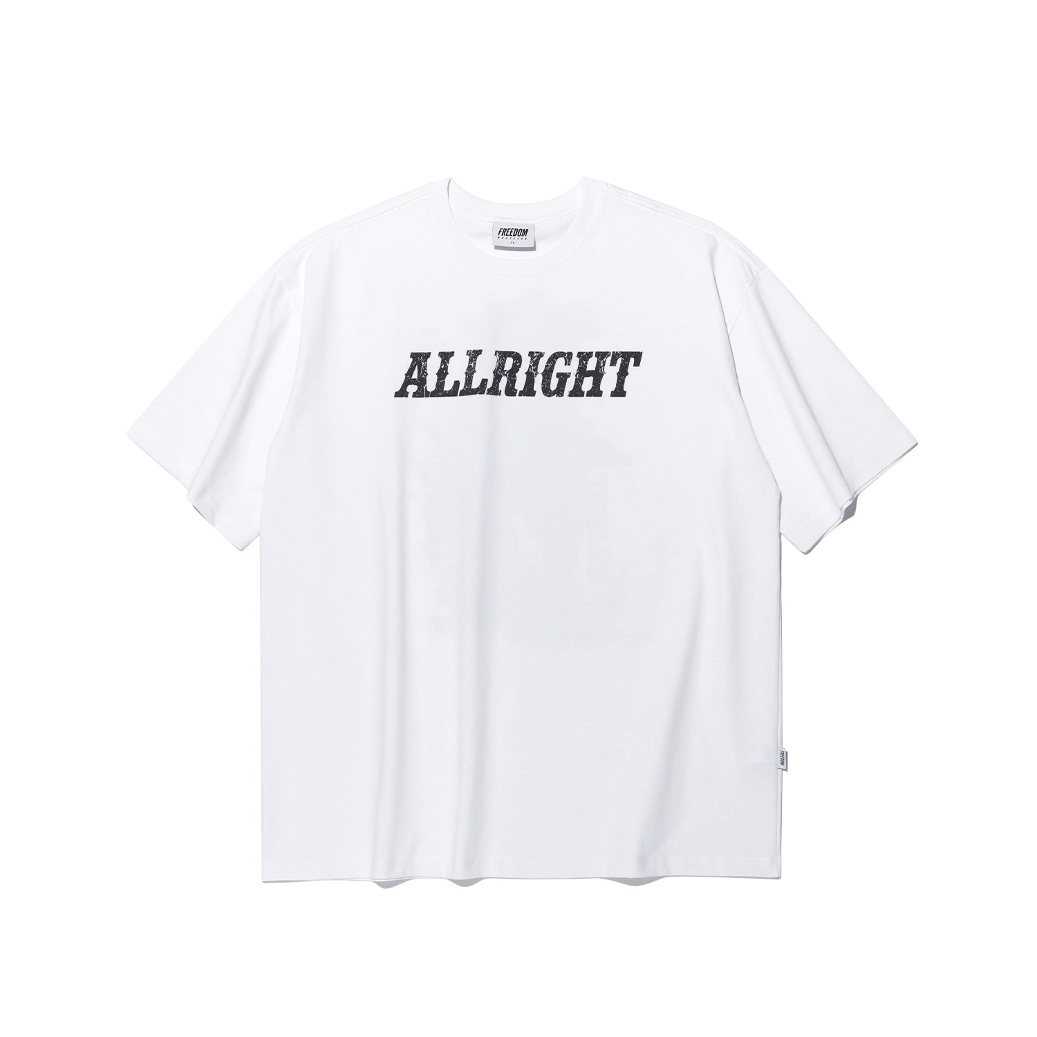 เสื้อยืด ALLRIGHT ทรงโอเวอร์ไซส์ลายม้า (สีขาว)