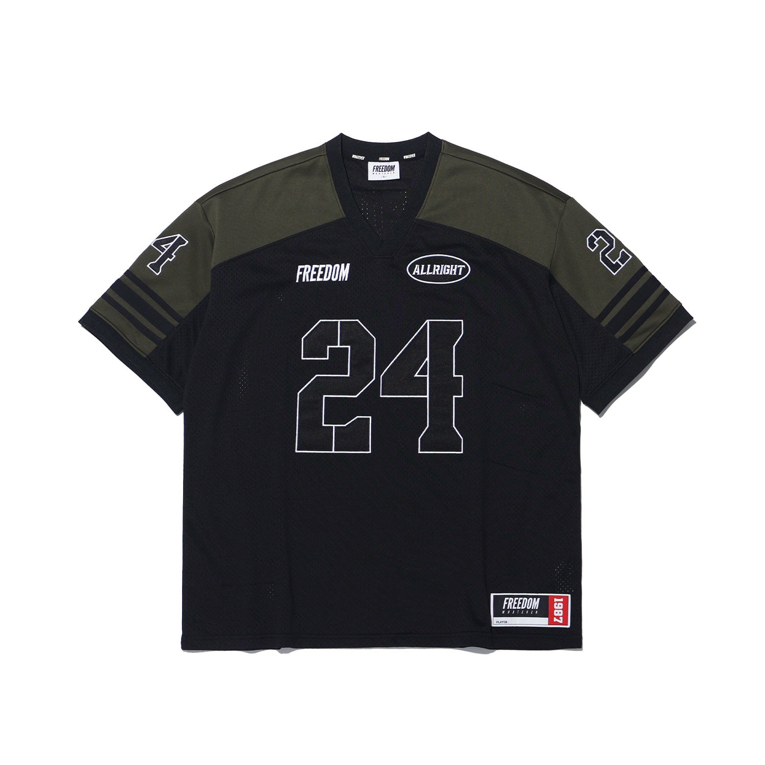 เสื้อรักบี้ ALLRIGHT Globe (สีดำ/เขียวมะกอก)