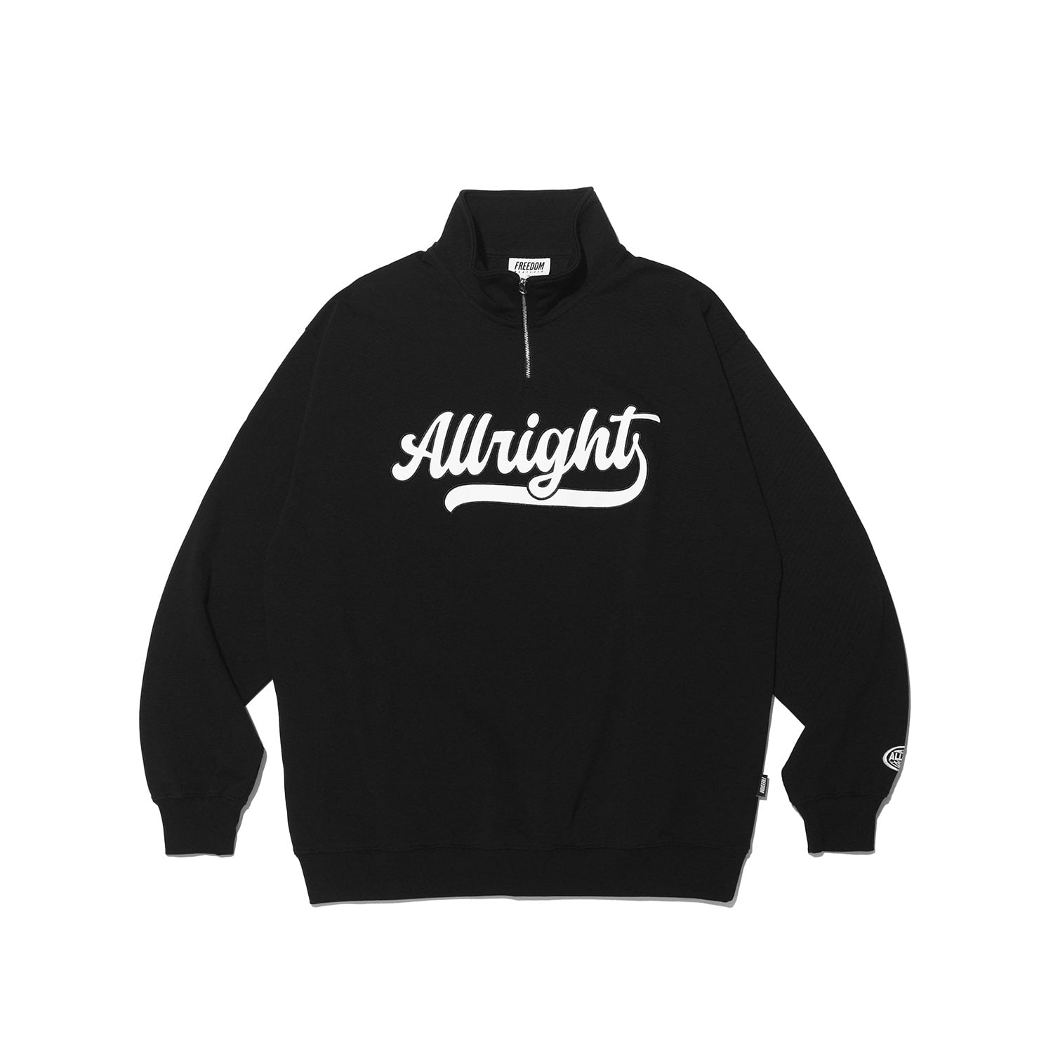เสื้อฮาล์ฟซิป ALLRIGHT Varsity (สีดำ)