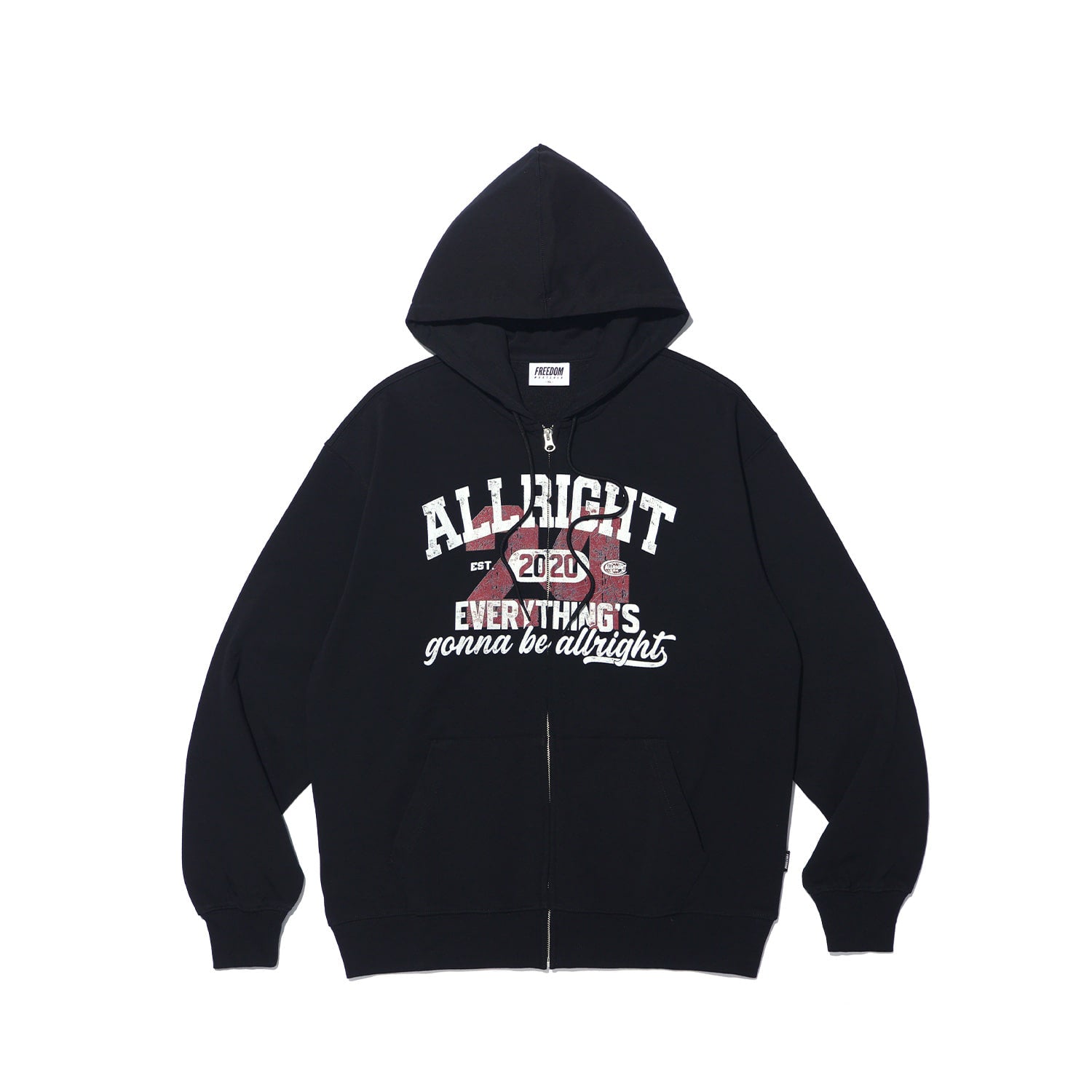 ALLRIGHT เสื้อฮู้ดซิป (สีดำ)