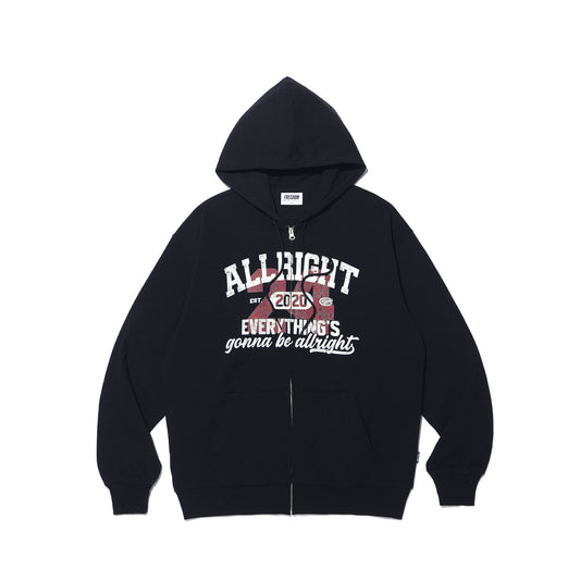ALLRIGHT เสื้อฮู้ดซิป (สีดำ)