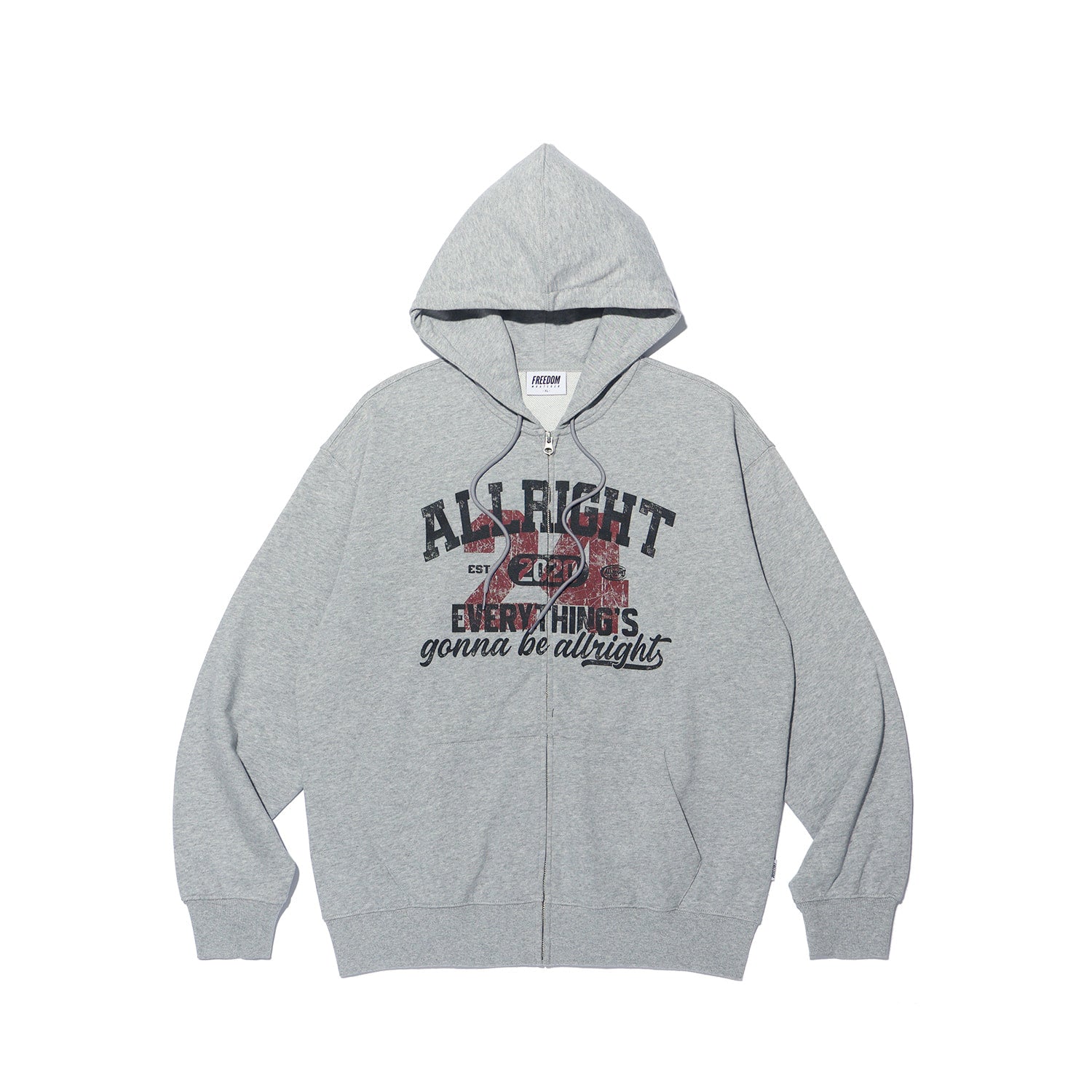 ALLRIGHT เสื้อฮู้ดซิป (สีเทา)