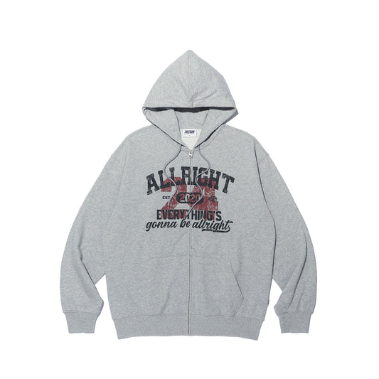 ALLRIGHT เสื้อฮู้ดซิป (สีเทา)