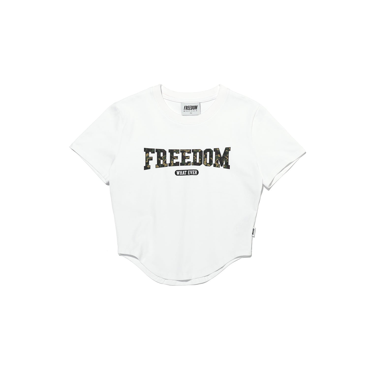 เสื้อครอป Freedom Camo Logo (สีขาว)