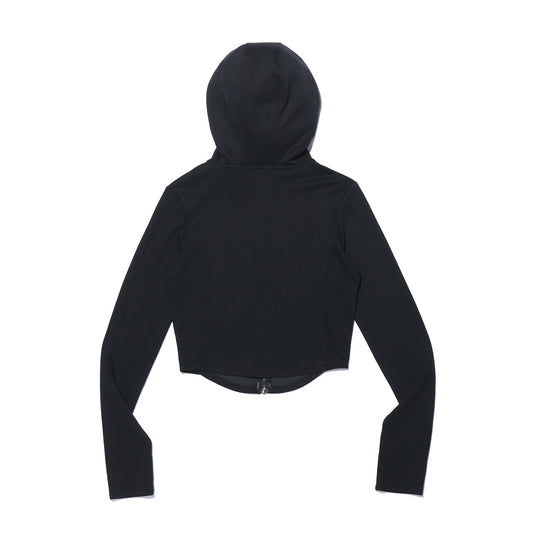 เสื้อฮู้ดซิปผู้หญิงโอลิมเปียรุ่นสลิม (สีดำ)