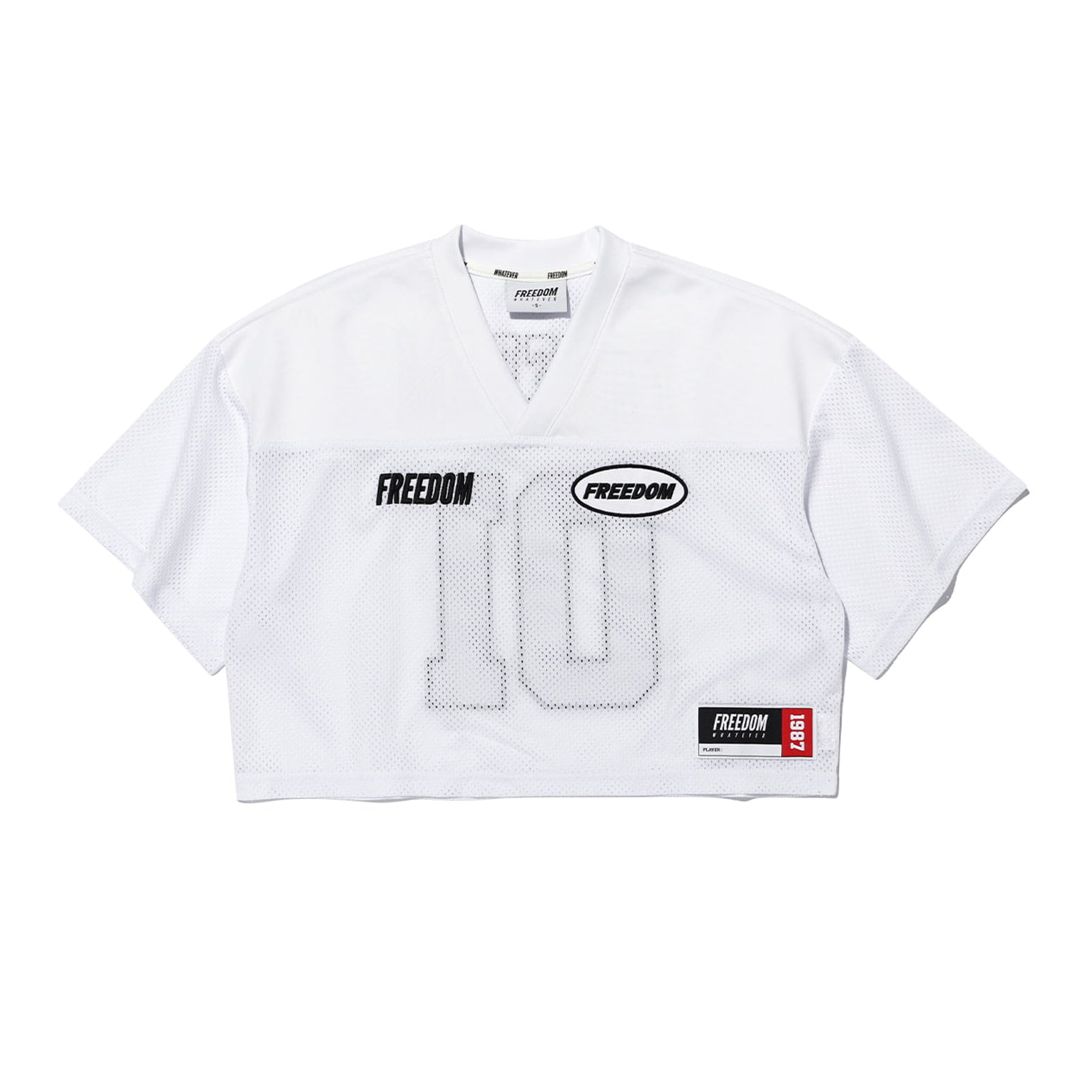เสื้อรักบี้ครอปสำหรับผู้หญิงรุ่น Freedom (ขาว/ดำ)