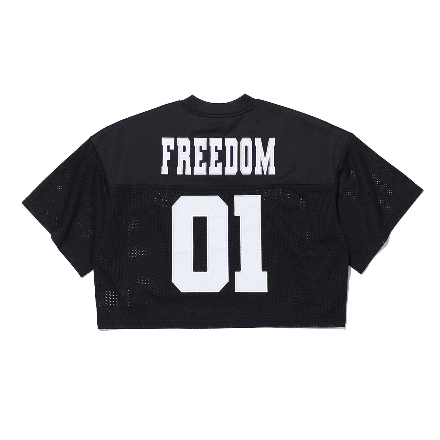 เสื้อรักบี้ครอปสำหรับผู้หญิง รุ่น Freedom (สีดำ/ขาว)