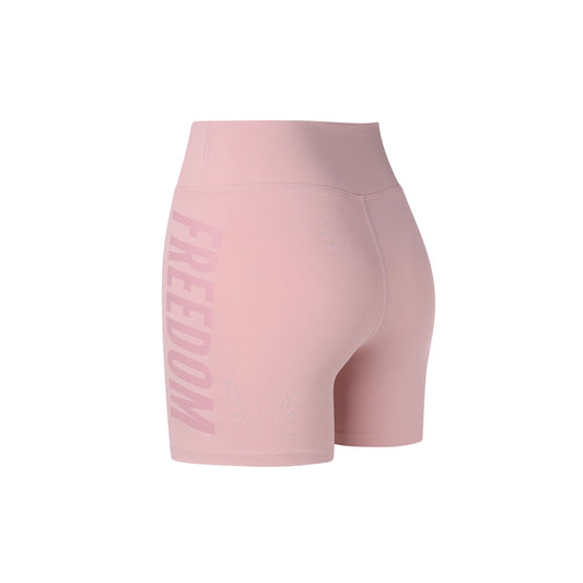 กางเกงปั่นจักรยานขาสั้นพิมพ์โลโก้ Women's Freedom (สีชมพู)