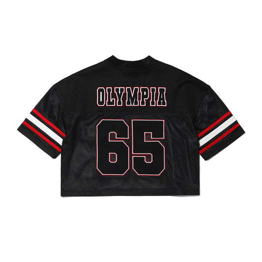 เสื้อรักบี้ครอป Olympia (สีดำ) สำหรับผู้หญิง