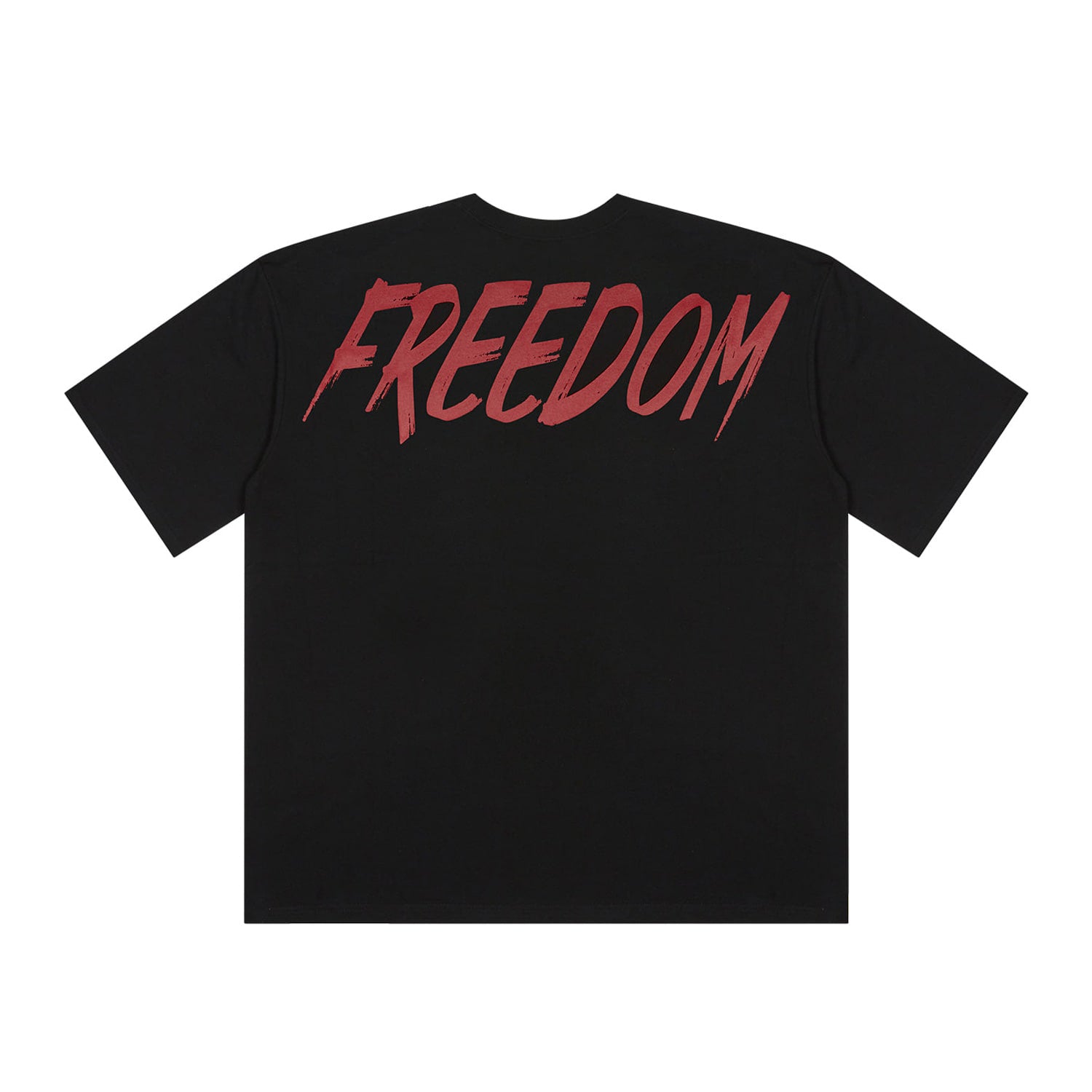 เสื้อยืด FREEDOM Overfit สกรีนหลัง (ดำ/แดง)