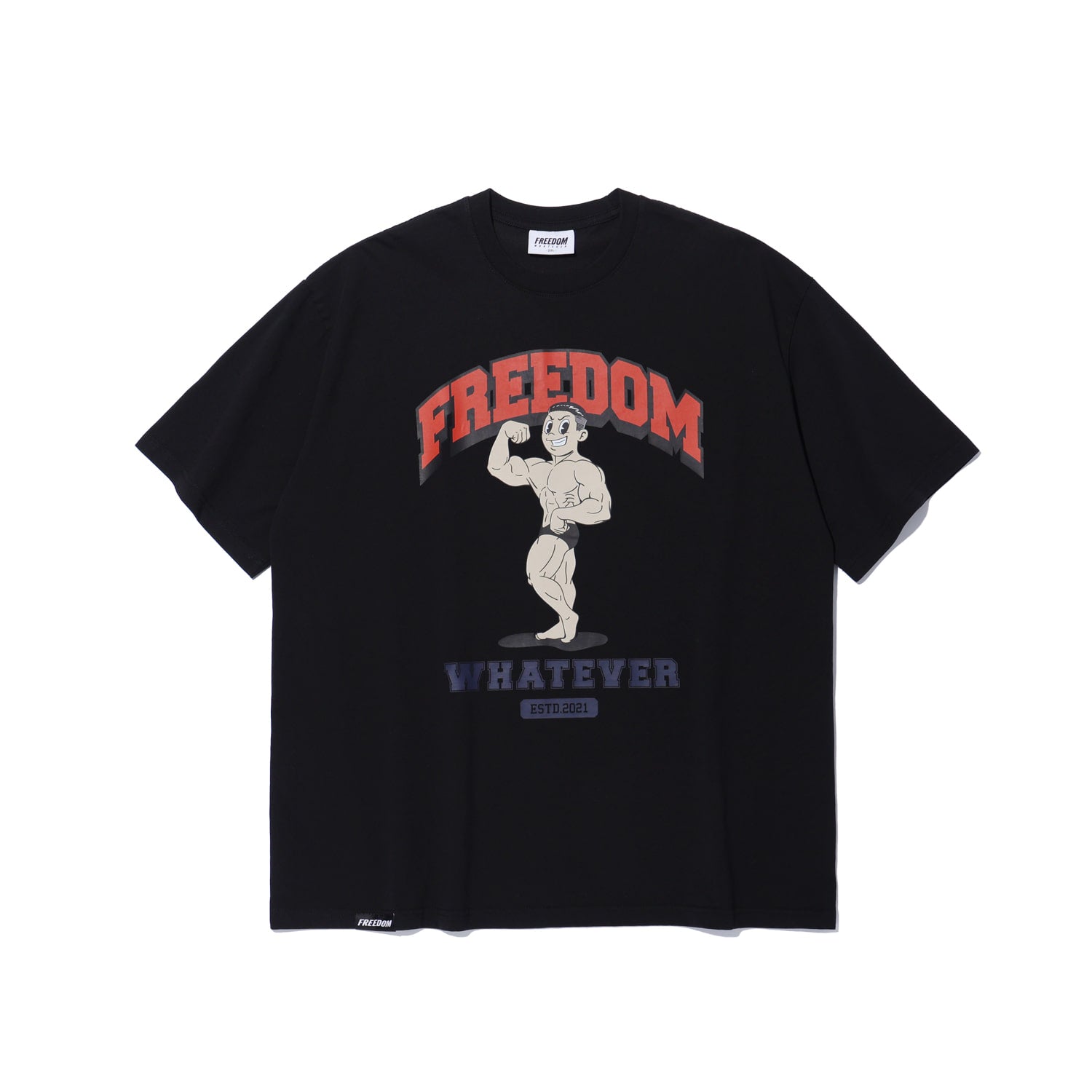 เสื้อยืดพิมพ์ลาย Side Chest Man (สีดำ)