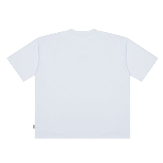 เสื้อยืดตาข่ายโอเวอร์ฟิตพิมพ์ลาย Freedom (สีขาว)