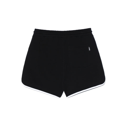 กางเกงขาสั้นผู้หญิง Dolphin Shorts แต่งโลโก้ (สีดำ)