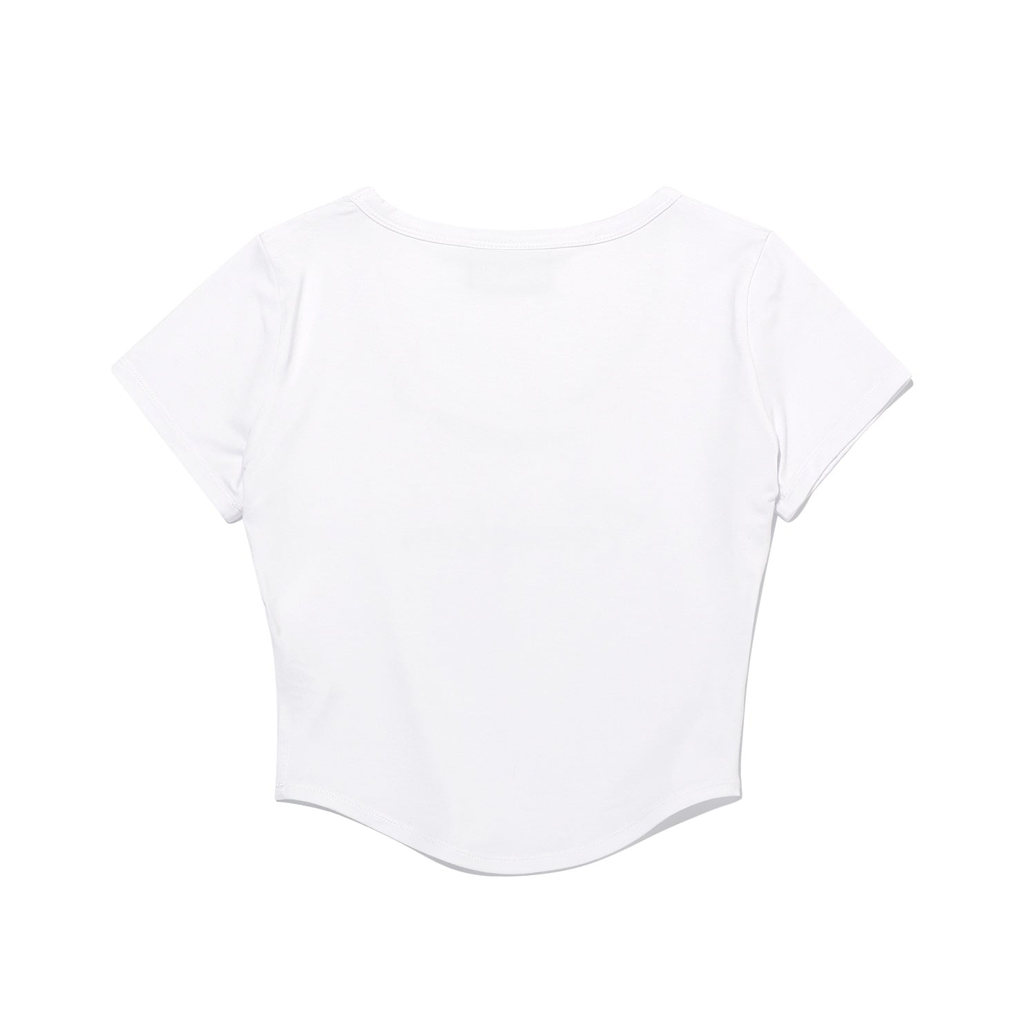 เสื้อครอปแขนสั้นคอกลมผ้า Modal (สีขาว)