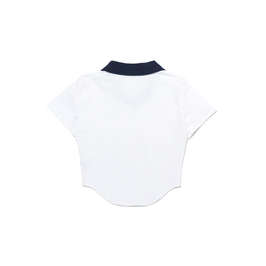 เสื้อเชิ้ตคอปกเปิด แขนสั้น (สีขาว)