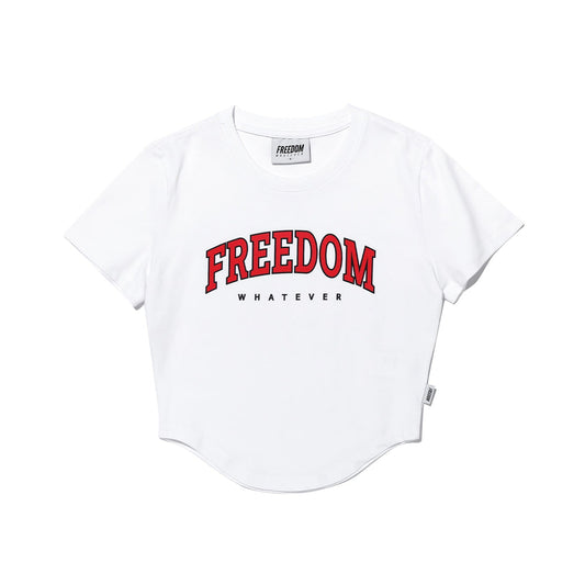 เสื้อยืดครอป Freedom Arch Logo (สีขาว)