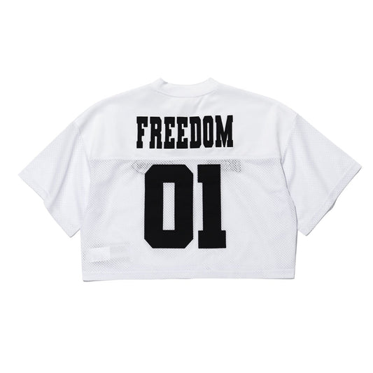 เสื้อรักบี้ครอปสำหรับผู้หญิงรุ่น Freedom (ขาว/ดำ)