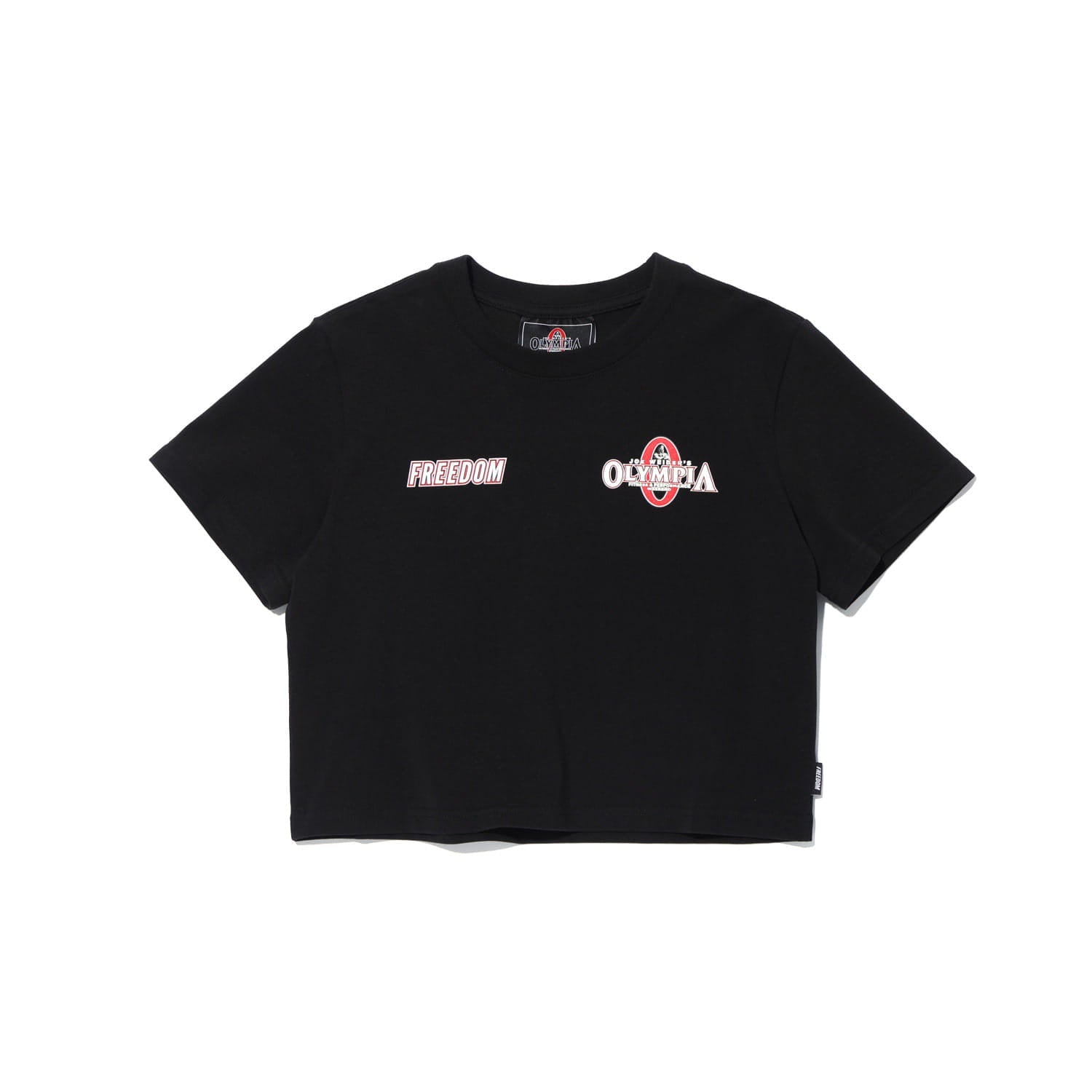 เสื้อครอปโอลิมเปียโลโก้เล็กสำหรับผู้หญิง (สีดำ)