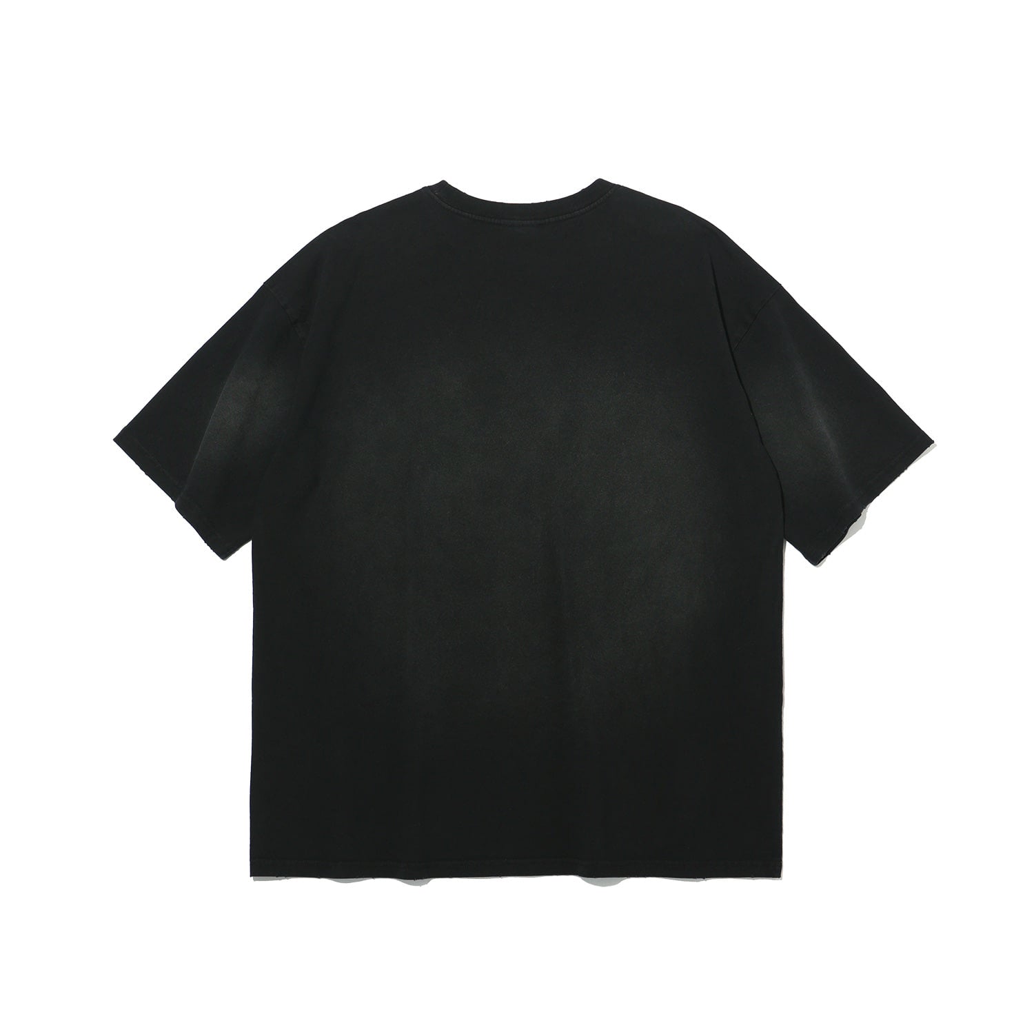 เสื้อยืดฟอกสีลายโลโก้ขนาดเล็ก (สีดำ)