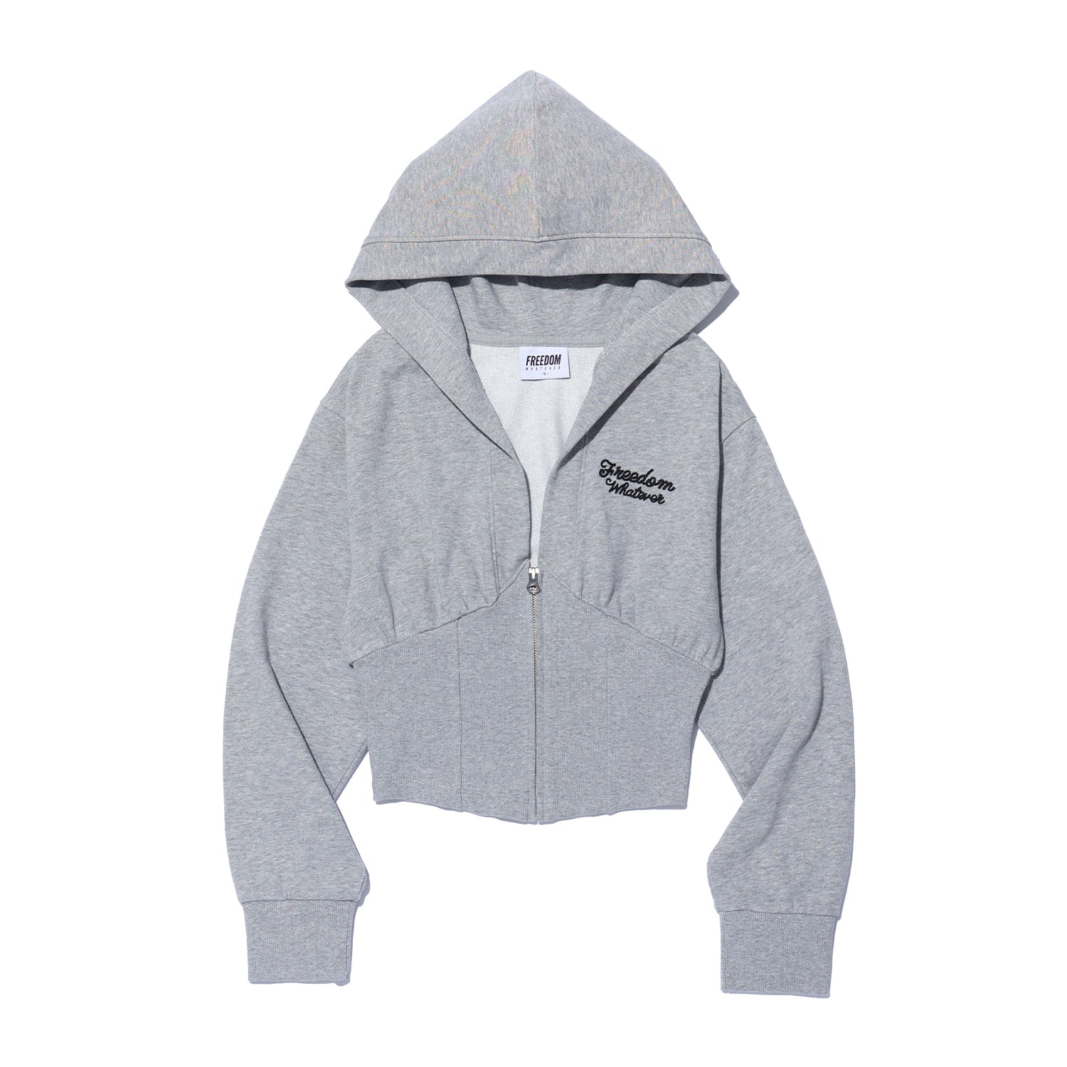 เสื้อฮู้ดซิปคอร์เซ็ตทรงสลิม (สีเทา)