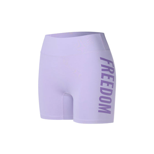 กางเกงปั่นจักรยานขาสั้นพิมพ์ลายโลโก้ Women's Freedom (สีม่วง)