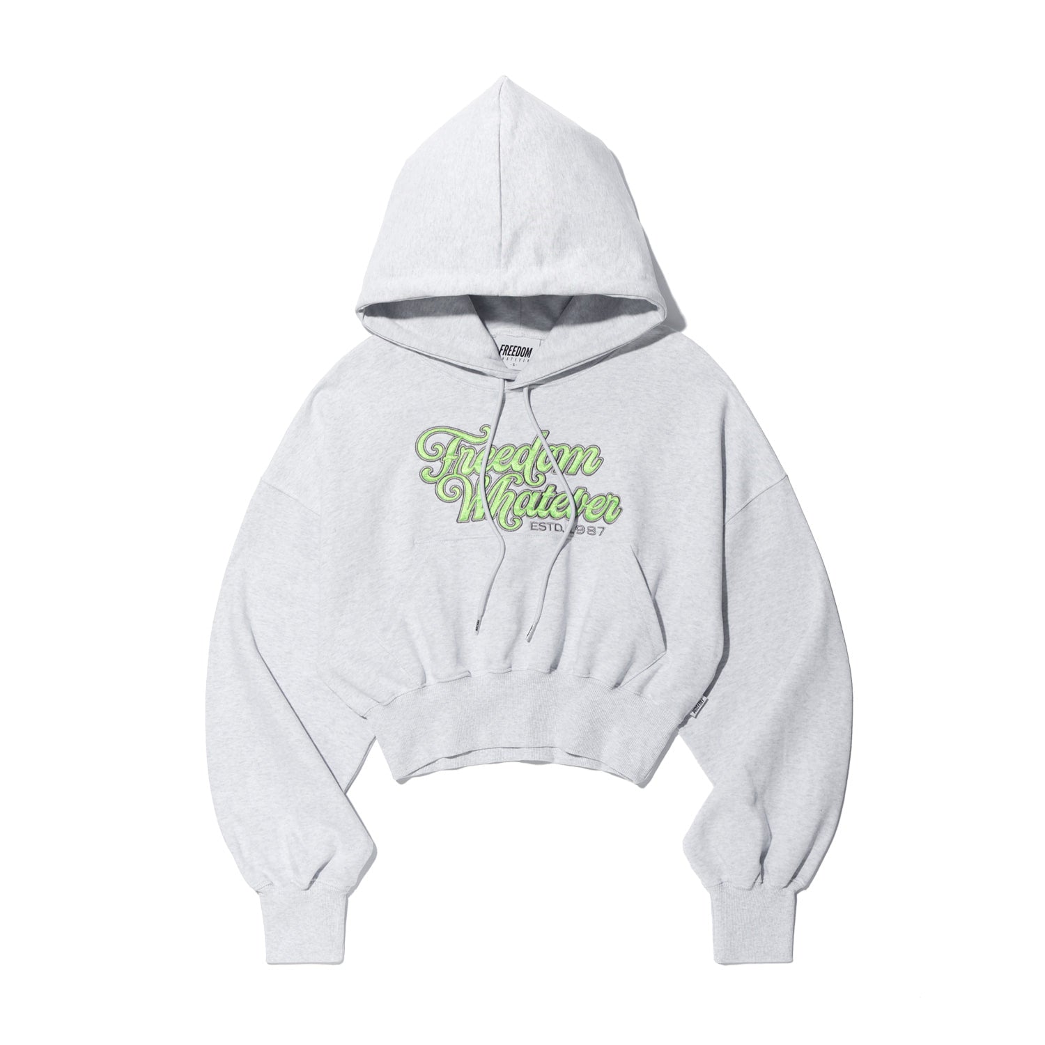 เสื้อฮู้ดดี้ครอปปักตัวอักษรสำหรับผู้หญิง (สีกรมท่า)