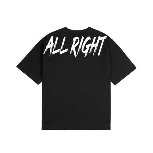 เสื้อยืดโอเวอร์ไซส์สกรีนลายด้านหลัง ALLRIGHT (สีดำ)