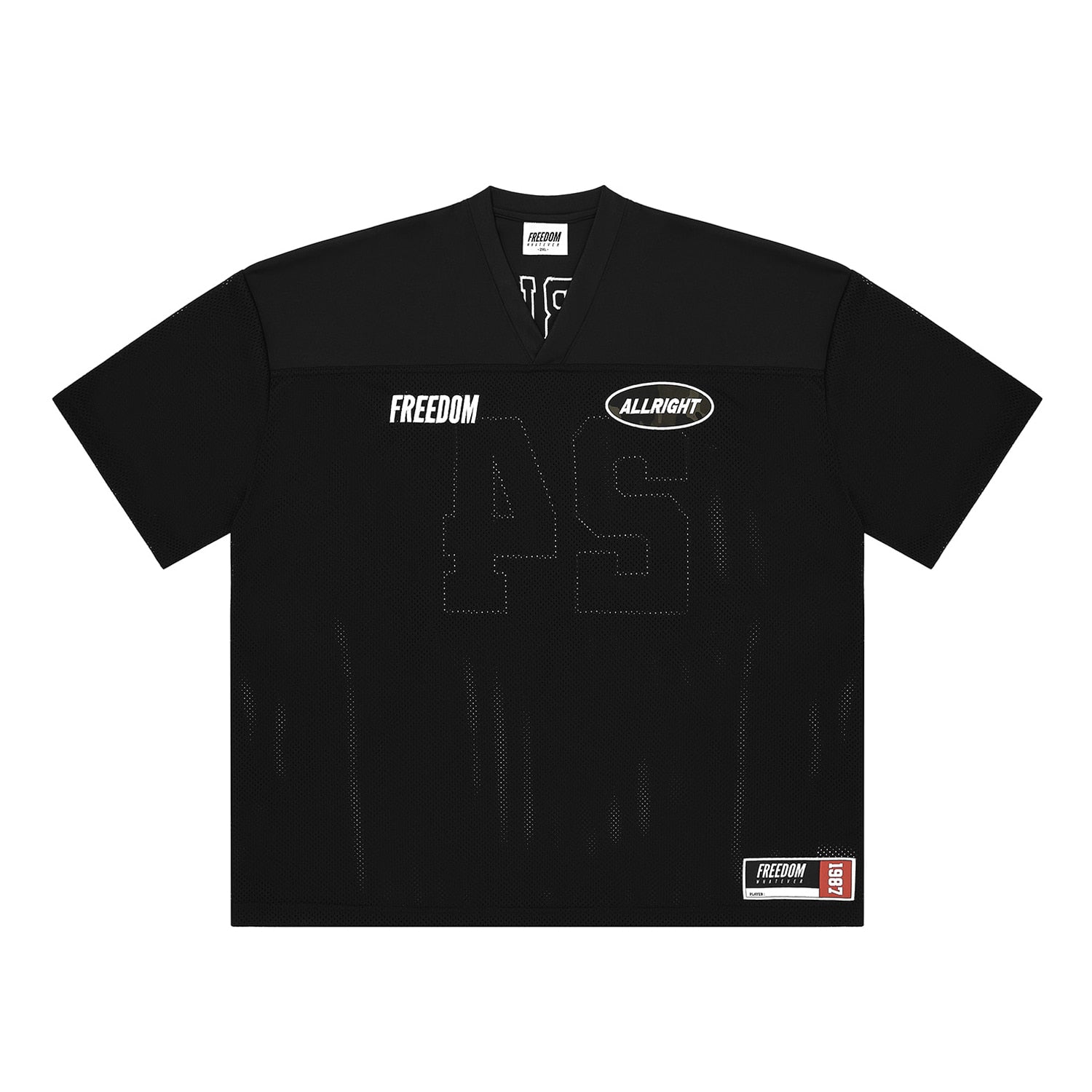 เสื้อเจอร์ซีย์รักบี้ตาข่ายลายพราง ALLRIGHT (สีดำ)