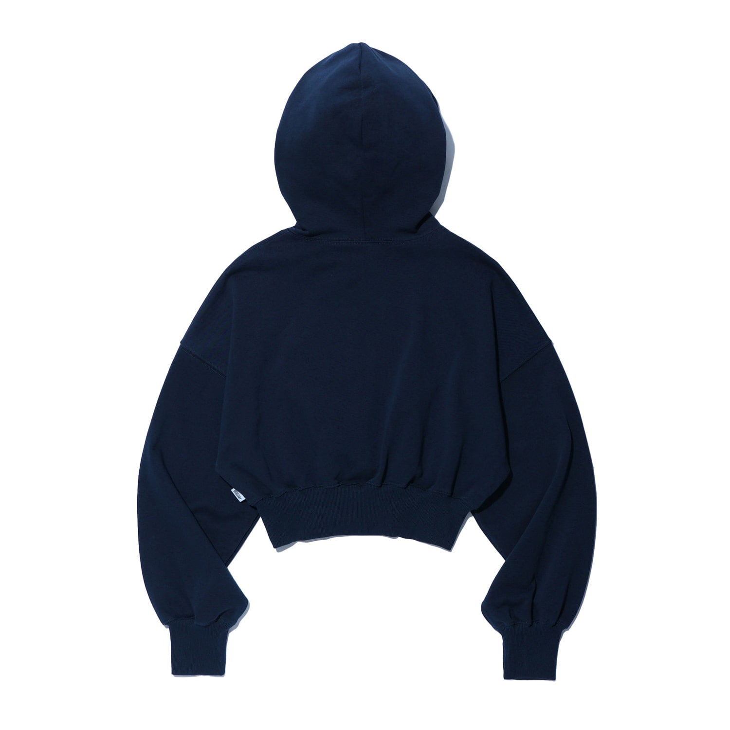 เสื้อฮู้ดดี้ครอป ลายทาง โลโก้เล็ก สำหรับผู้หญิง (สีกรมท่า)
