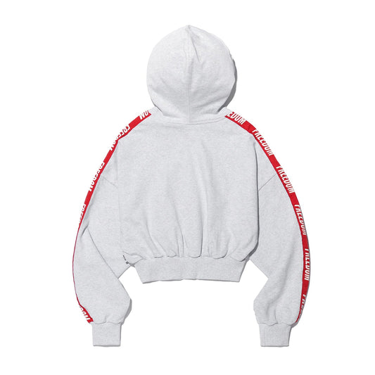 Freedom เสื้อฮู้ดซิปครอปตัวอักษรสำหรับผู้หญิง (สีกรมท่างง)