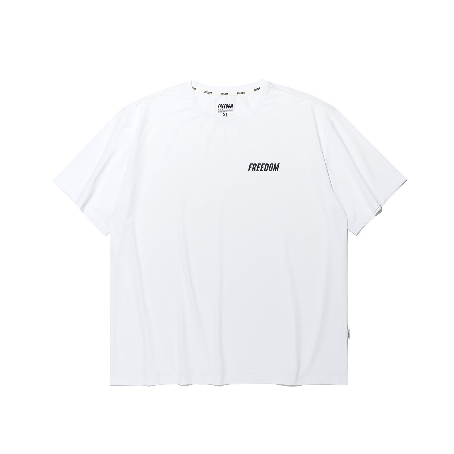 เสื้อยืดตาข่ายสี่เหลี่ยมทรงกึ่งหลวม (สีขาว)