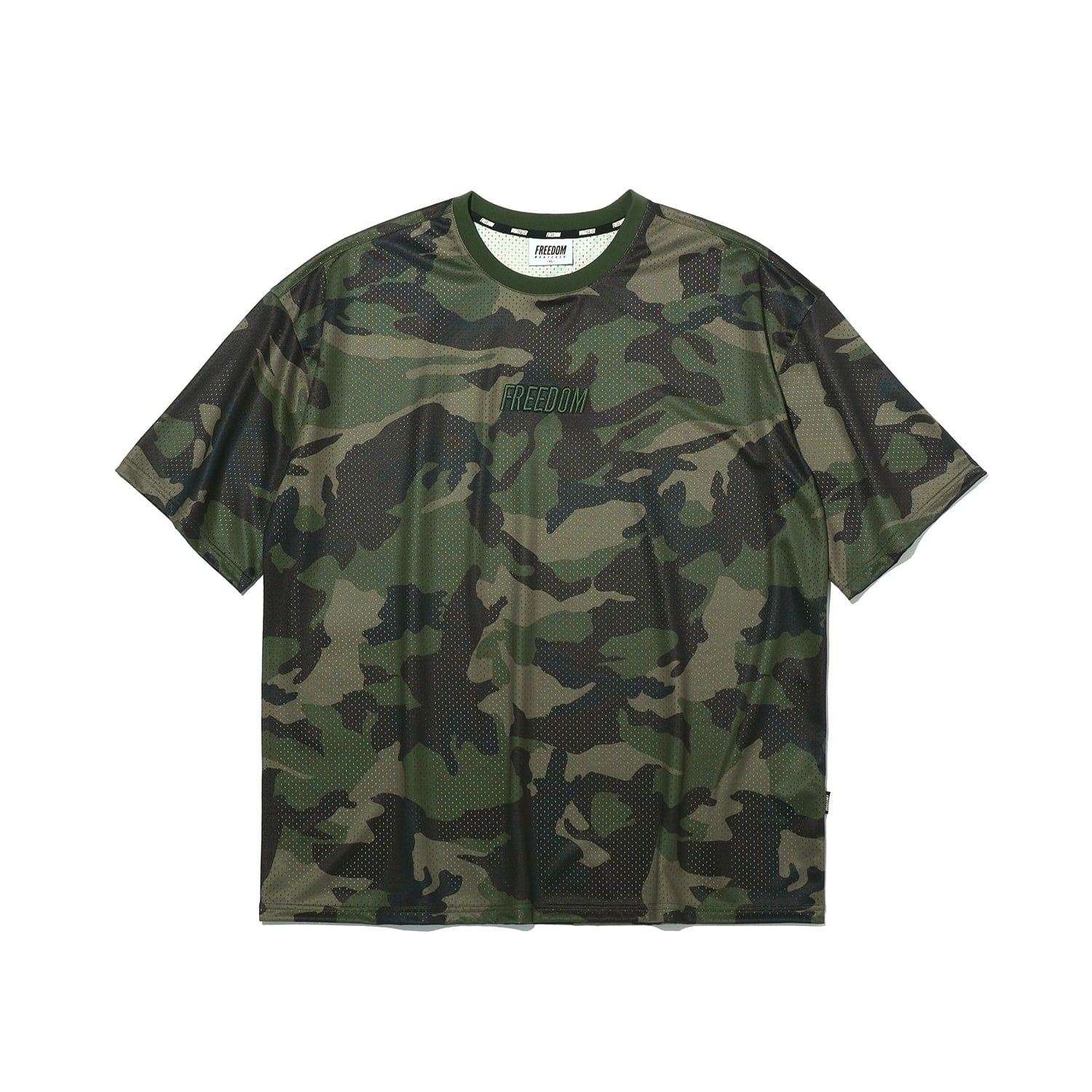 เสื้อยืดโอเวอร์ไซส์ตาข่าย Freedom Logo (ลายพรางเข้ม)