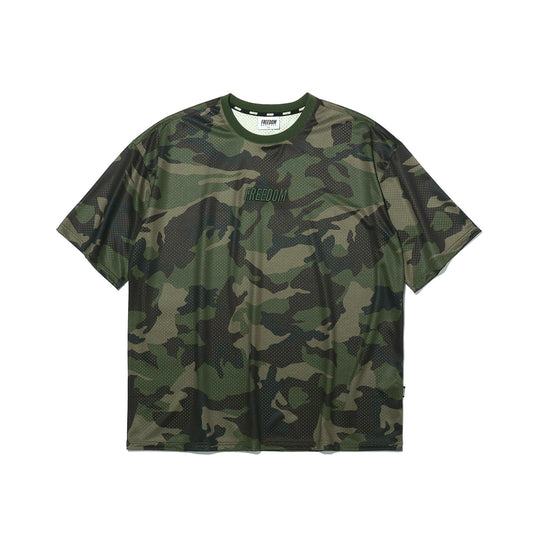 เสื้อยืดโอเวอร์ไซส์ตาข่าย Freedom Logo (ลายพรางเข้ม)