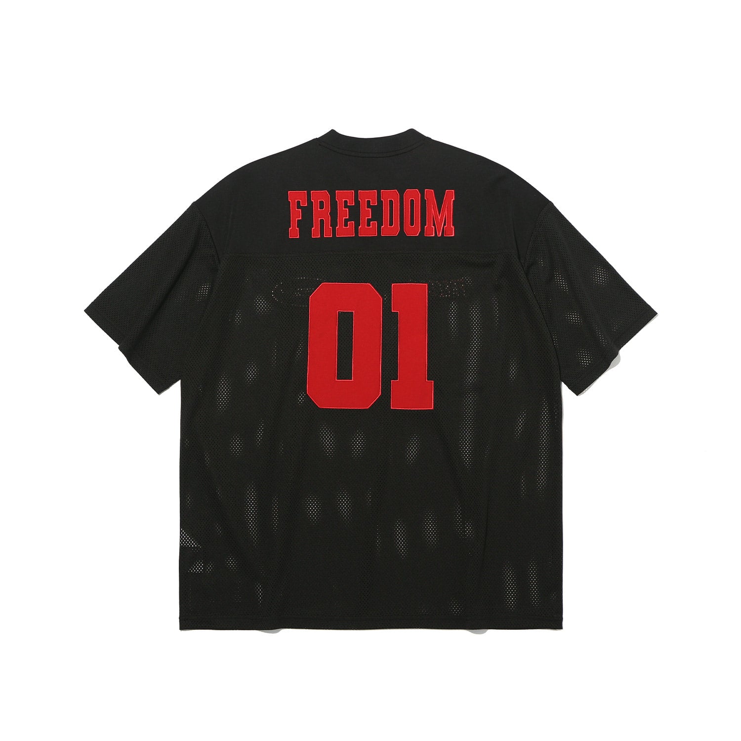 เสื้อรักบี้ตาข่าย Freedom (ดำ/แดง)
