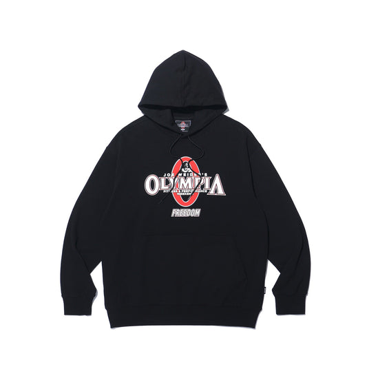 เสื้อฮู้ดลายโลโก้ Olympia (สีดำ)