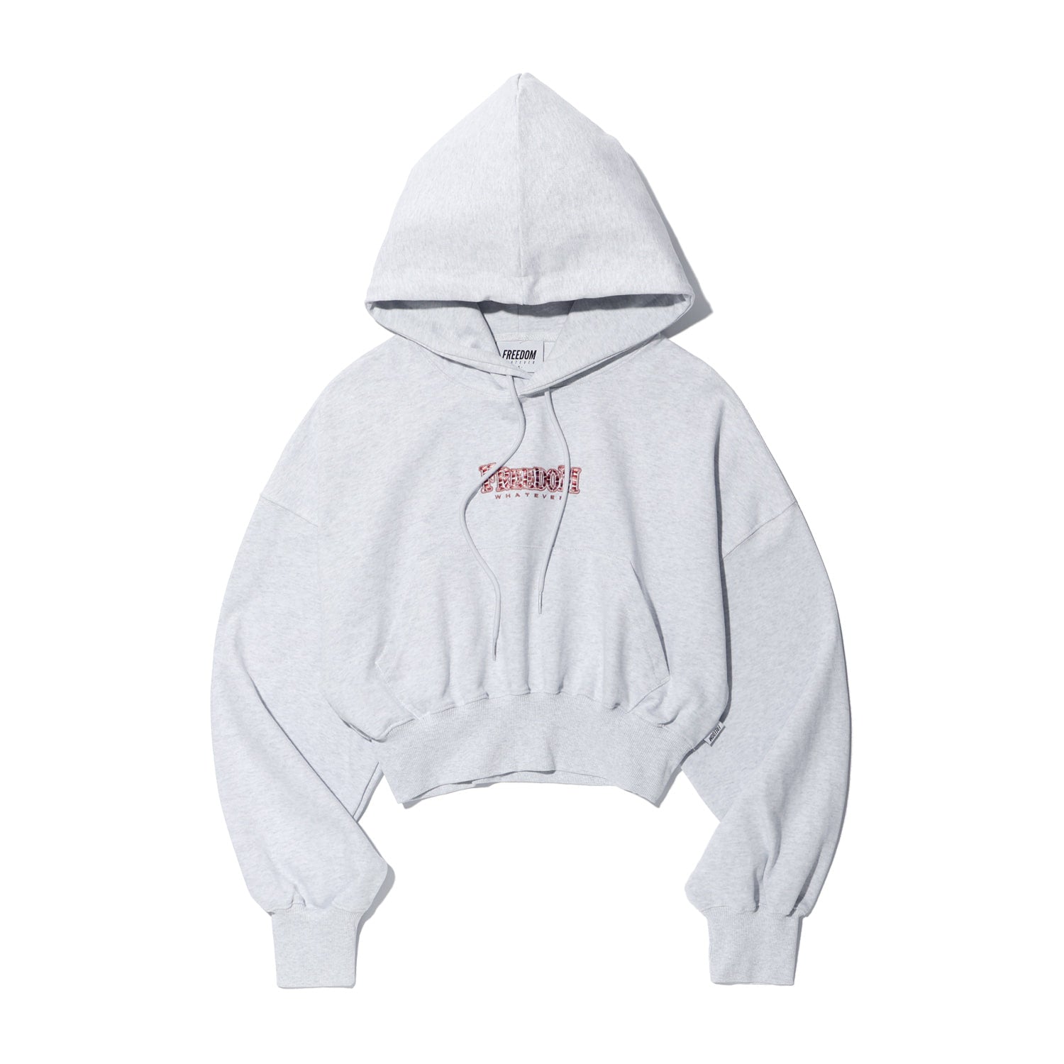 เสื้อฮู้ดดี้ครอป ลายทาง โลโก้เล็ก สำหรับผู้หญิง (สีกรมท่า)