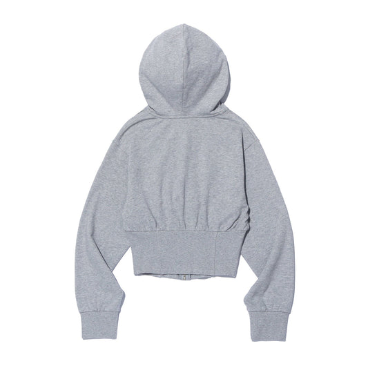 เสื้อฮู้ดซิปคอร์เซ็ตทรงสลิม (สีเทา)