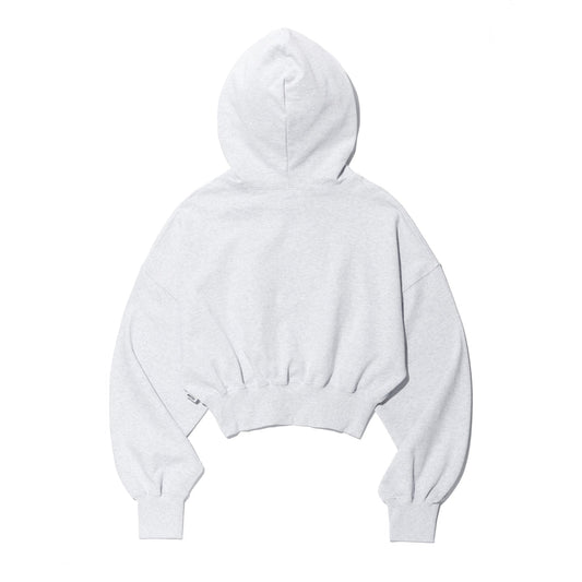 เสื้อฮู้ดดี้ครอป ลายทาง โลโก้เล็ก สำหรับผู้หญิง (สีกรมท่า)