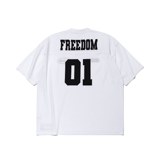 เสื้อรักบี้ตาข่ายฟรีดอม (ขาว/ดำ)