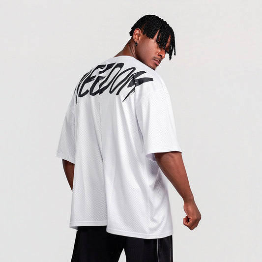 FREEDOM Overfit Back Printing T-Shirt (White) detail