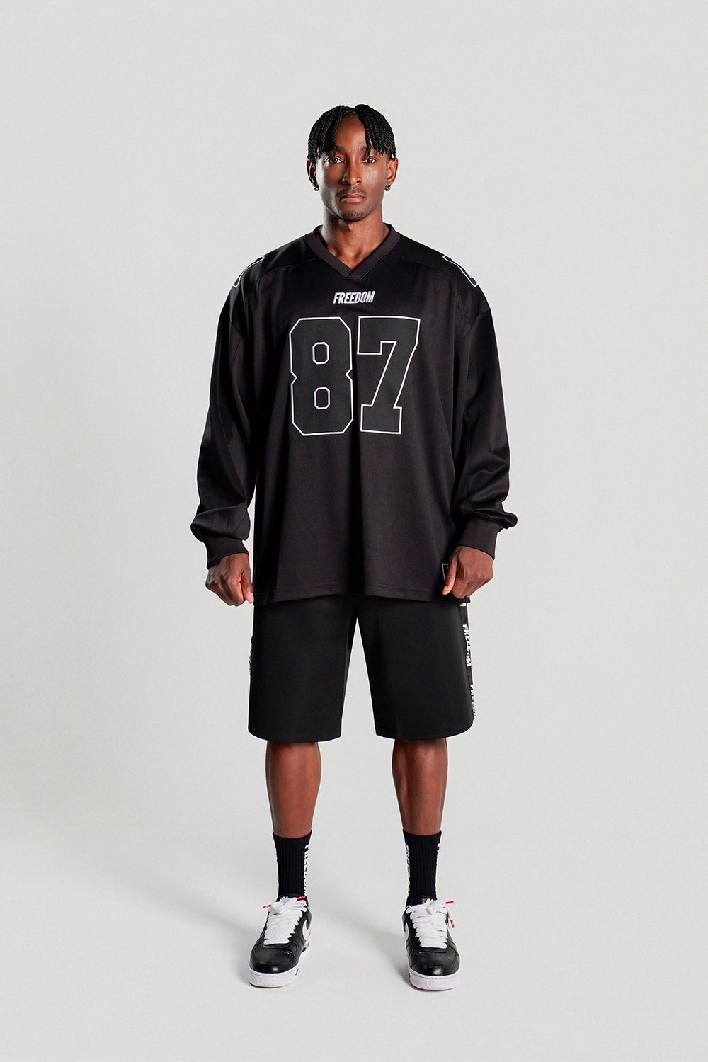 Long Sleeve Rugby Jersey (Black) detail