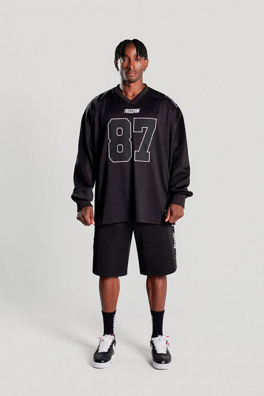 Long Sleeve Rugby Jersey (Black) detail