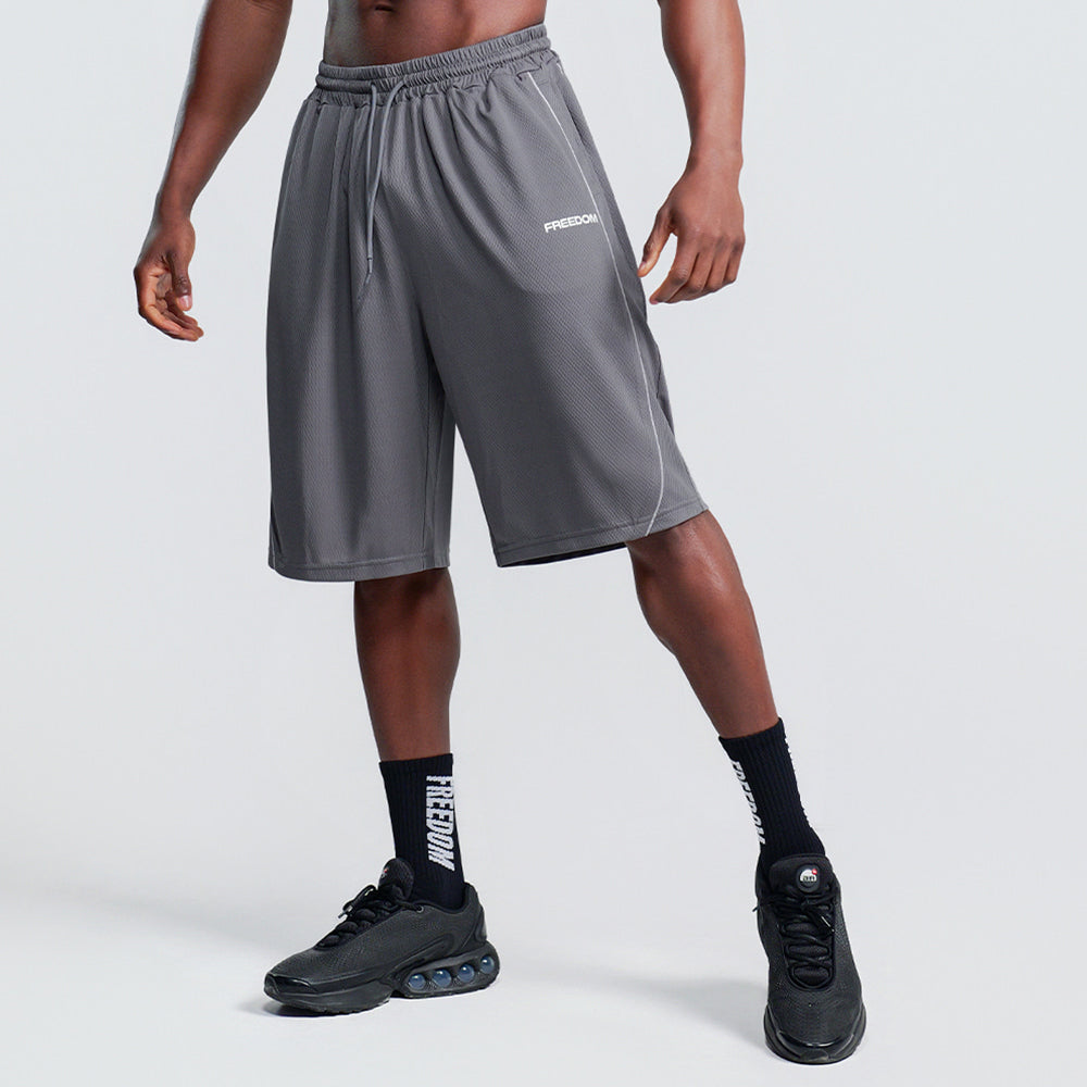 Air Mesh Split Bermuda Shorts (Dark Gray) detail