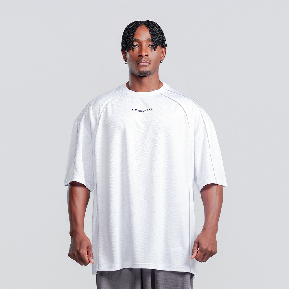 Air Mesh Split T-shirt (White) detail