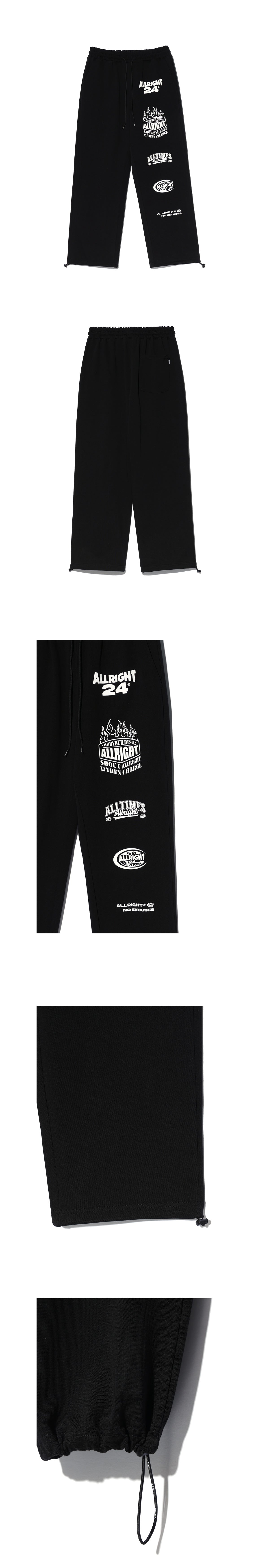 ALLRIGHT X 3 Sweat Pants (Black) — product detail
