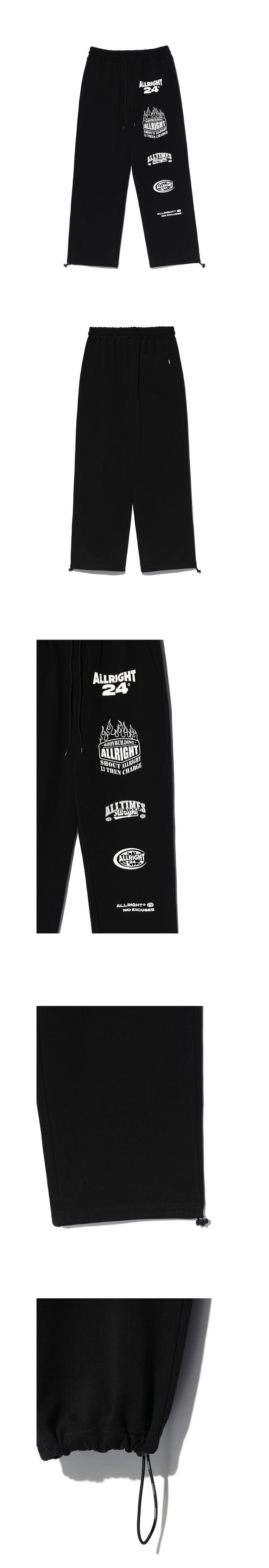 ALLRIGHT X 3 Sweat Pants (Black) — product detail