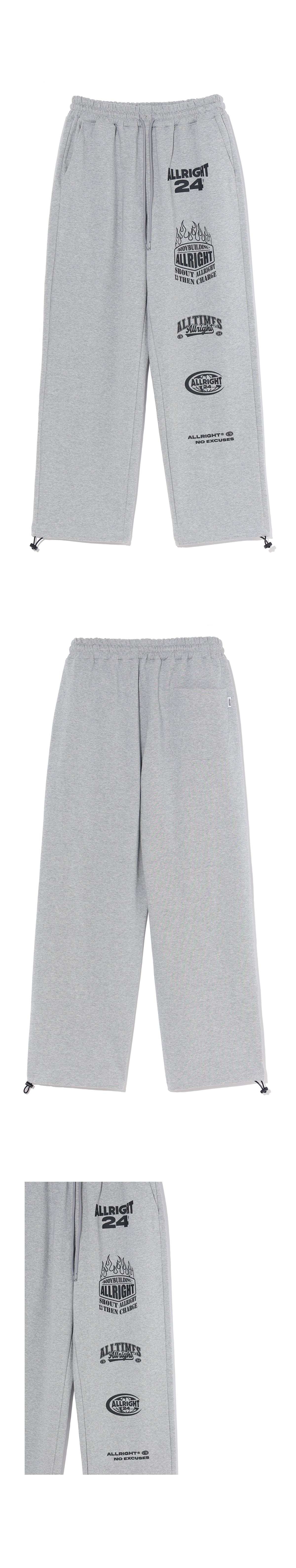 ALLRIGHT X 3 Sweat Pants (Gray) — product detail