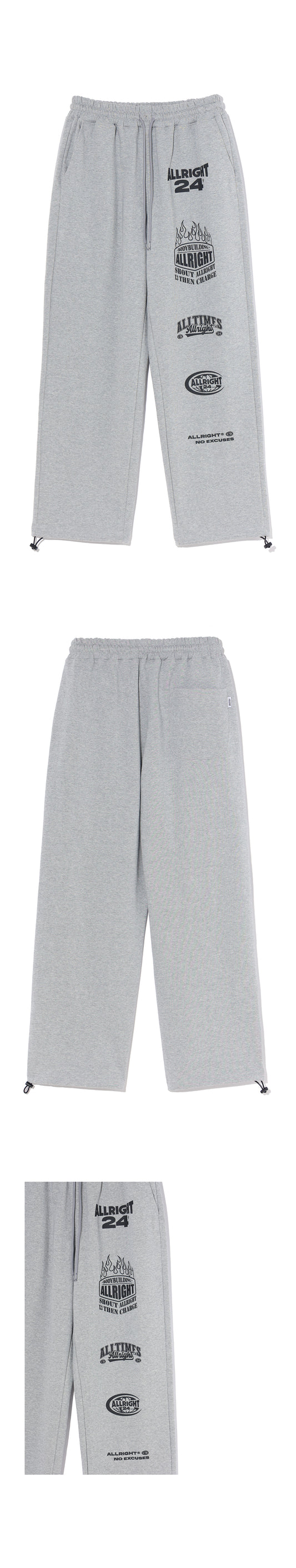 ALLRIGHT X 3 Sweat Pants (Gray) — product detail
