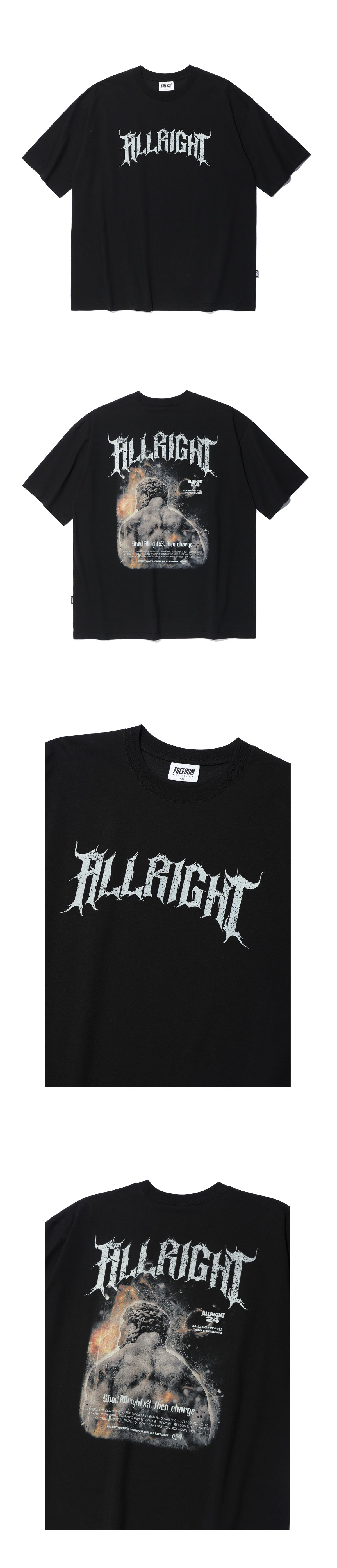 ALLRIGHT X 3 Oversized T-Shirt (Black) — product detail
