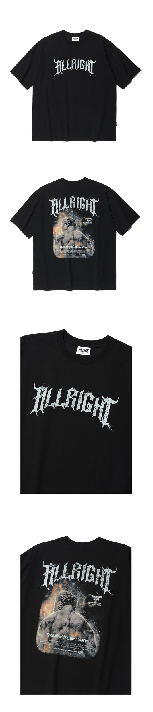 ALLRIGHT X 3 Oversized T-Shirt (Black) — product detail